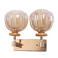 Double Glass Wall Light in Gold Finish | Elegant Twin Wall Lamp for Bedroom & Living Room | 3 Years Warranty | Free Bulb