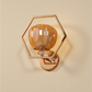 Hexagon Frame Glass Wall Light | Designer Gold Metal Wall Lamp for Bedroom & Dining Room | 3 Years Warranty | Free Bulb