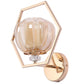 Hexagon Frame Glass Wall Light | Designer Gold Metal Wall Lamp for Bedroom & Dining Room | 3 Years Warranty | Free Bulb
