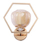 Hexagon Frame Glass Wall Light | Designer Gold Metal Wall Lamp for Bedroom & Dining Room | 3 Years Warranty | Free Bulb