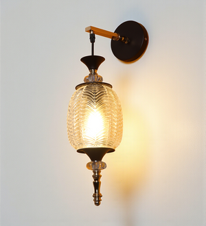 Antique Long Glass Wall Light | Designer Metal Wall Lamp for Bedroom & Living Room | 3 Years Warranty | Free Bulb
