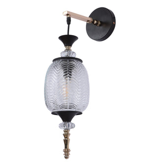 Antique Long Glass Wall Light | Designer Metal Wall Lamp for Bedroom & Living Room | 3 Years Warranty | Free Bulb