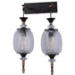 Double Antique Glass Wall Light | Luxury Metal Body Wall Lamp for Bedroom & Hallway | 3 Years Warranty | Free Bulb