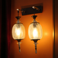 Double Antique Glass Wall Light | Luxury Metal Body Wall Lamp for Bedroom & Hallway | 3 Years Warranty | Free Bulb