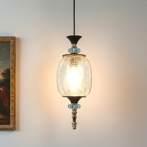 Lunelle Modern Glass Hanging Light for Living Room & Dining Area | Metal Ceiling Lamp with Elegant Glass Shade | 3 Years Warranty | Free Bulb