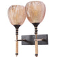 Double Wooden Handle Glass Wall Light | Twin Designer Wall Lamp for Bedroom & Living Room | 3 Years Warranty | Free Bulb