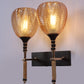 Double Wooden Handle Glass Wall Light | Twin Designer Wall Lamp for Bedroom & Living Room | 3 Years Warranty | Free Bulb