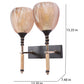 Double Wooden Handle Glass Wall Light | Twin Designer Wall Lamp for Bedroom & Living Room | 3 Years Warranty | Free Bulb