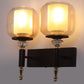 Velora Double Glass Wall Light | Luxury Metal Body Twin Wall Lamp for Living Room & Bedroom | 3 Years Warranty | Free Bulb