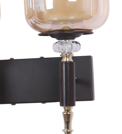 Velora Double Glass Wall Light | Luxury Metal Body Twin Wall Lamp for Living Room & Bedroom | 3 Years Warranty | Free Bulb