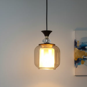 Smokora Modern Glass Hanging Light for Living Room & Dining Area | Metal Ceiling Lamp with Elegant Glass Shade | 3 Years Warranty | Free Bulb