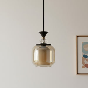 Smokora Modern Glass Hanging Light for Living Room & Dining Area | Metal Ceiling Lamp with Elegant Glass Shade | 3 Years Warranty | Free Bulb