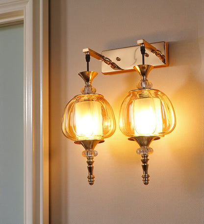 Elara Ribbed Glass Wall Light | Modern Metal Wall Lamp for Bedroom & Living Room | 3 Years Warranty | Free Bulb