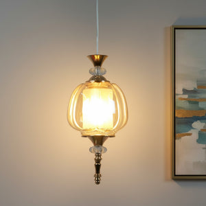 Belluno Modern Glass Hanging Light for Living Room & Dining Area | Metal Ceiling Lamp with Elegant Glass Shade | 3 Years Warranty | Free Bulb