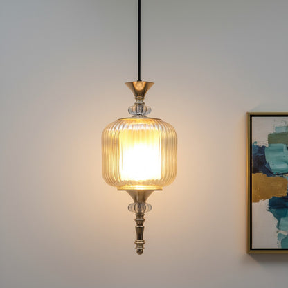 Striara Modern Glass Hanging Light for Living Room & Dining Area | Metal Ceiling Lamp with Elegant Glass Shade | 3 Years Warranty | Free Bulb