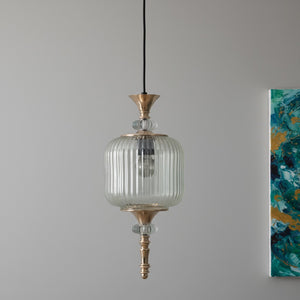 Striara Modern Glass Hanging Light for Living Room & Dining Area | Metal Ceiling Lamp with Elegant Glass Shade | 3 Years Warranty | Free Bulb