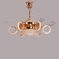 JS-FO - FI-7795 High Speed Modern Chandelier Fans French Gold Finish Acrylic Blades Size 1070mm
