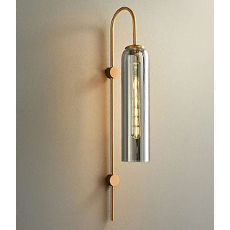 JS-SCH FLOAT SMOKE GREY BRUSH BRASS Wall Light