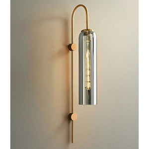 JS-SCH FLOAT SMOKE GREY BRUSH BRASS Wall Light