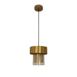 JS-SCH 1012 HANGING BRASS + CLEAR GLASS Hanging Light