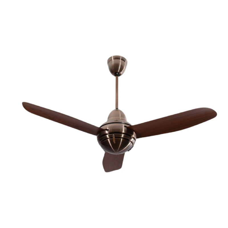 JS-LXR - LUX-V0009-Ar High Speed Modern Designer Fans Antique Copper Finish 3 Metal Blades Wood Finish Size 1200mm 5 Years Warranty AC Motor