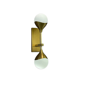 JS-SCH IRIS SINGLE/DOUBLE BRUSH BRASS Wall Light