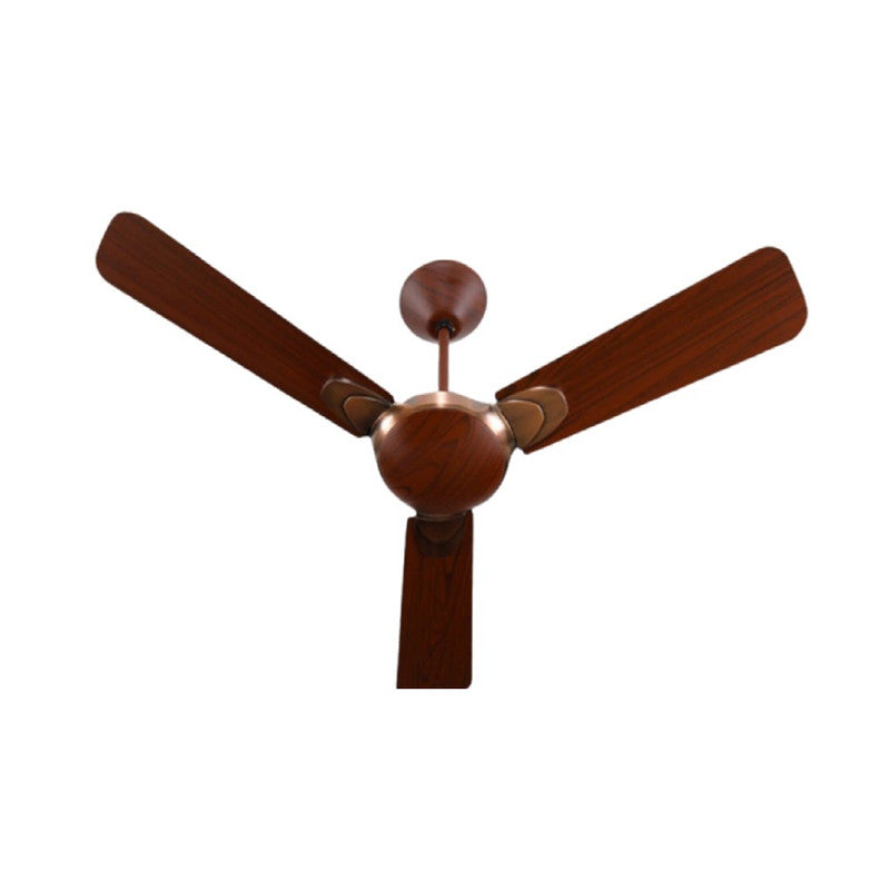 JS-LXR - LUX-V0010-Ar High Speed Designer Fans Antique Copper Finish 3 Metal Blades Wood Finish Size 1200mm 5 Years Warranty AC Motor