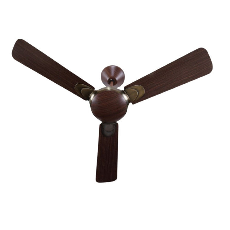 JS-LXR - LUX-V0011-As High Speed Designer Fans Antique Brass Finish 3 Metal Blades Wood Finish Size 1200mm 5 Years Warranty AC Motor