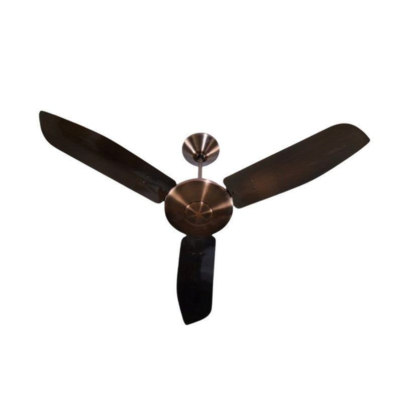 JS-LXR - LUX-V0012-Ar High Speed Modern Designer Fans Antique Copper Finish 3 Metal Blades Wood Finish Size 1200mm 5 Years Warranty AC Motor