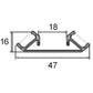 JSAS-Edge Profile Double Sided With Veneer Slot Shelf Edge Alluminium Profile For Strips