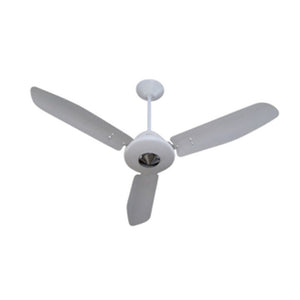 JS-LXR - LUX-V0013-We High Speed Modern Designer Fans White Finish 3 Metal Blades Chrome Finish Size 1200mm 5 Years Warranty AC Motor