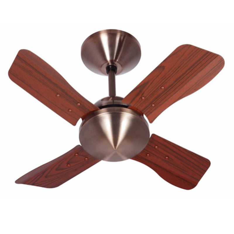 JS-LXR - LUX-V0001-Rd High Speed Modern Designer Fans Rose Gold Finish 4 Metal Blades Wood Finish Size 600mm 5 Years Warranty AC Motor