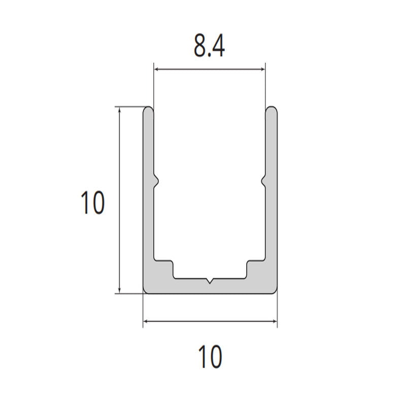 JS-JAS Aluminium Mounting Channel for Flexible Linear Profiles CH-ALS-0808