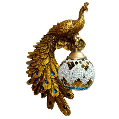 JS-LBR Golden Antique Peacock No. 2 Left
With Craft Glass Novelty Wall Lights