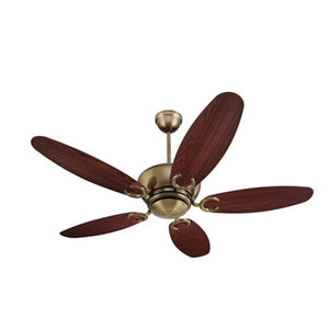JS-LXR - LUX-V0025-As High Speed Modern Designer Fans Antique Brass Finish 5 Metal Blades Wood Finish Size 1200mm 5 Years Warranty AC Motor