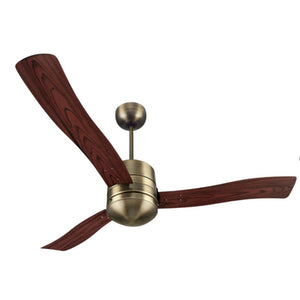 JS-LXR - LUX-V0040-Ms High Speed Modern Designer Fans Matt Brass Finish 3 Metal Blades Dark Wood Finish Size 1200mm 5 Years Warranty AC Motor