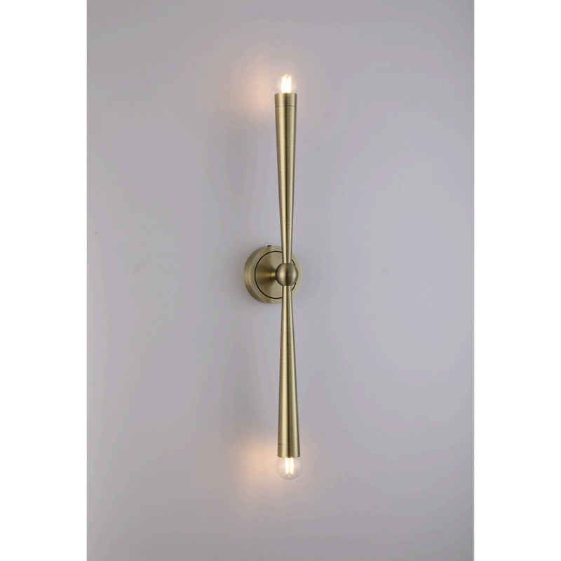JS-SCH TROY WALL LAMP ANTQUE BRUSH BRASS Wall Light