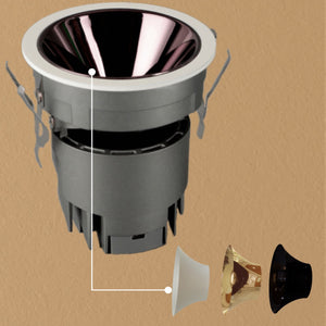 JS-TRL Flare 18w Round In-Ceiling Tilt Colored Reflector Cob Downlight