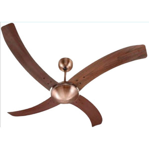 JS-LXR - LUX-V0061-As High Speed Modern Designer Fans Antique Brass Finish 3 Metal Blades Dark Walnut Finish Size 1200mm 5 Years Warranty AC Motor