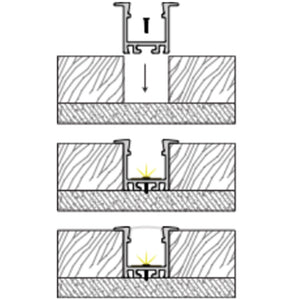 JSAS-Basic LP 01-07 Recessed Alluminium Profile For Strips