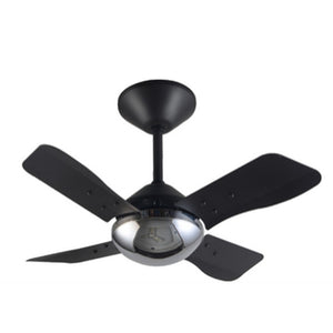 JS-LXR - LUX-V0037-Ce High Speed Modern Designer Fans Chrome Finish 4 Metal Blades Black Finish Size 600mm 5 Years Warranty AC Motor