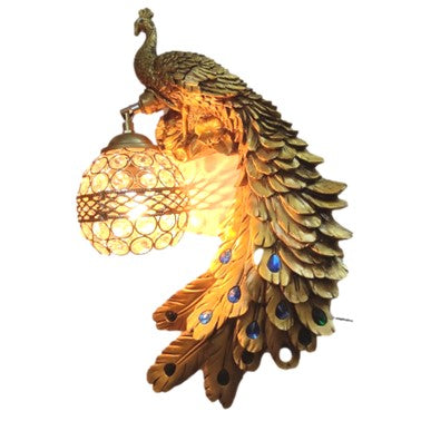 JS-LBR Golden Antique Peacock No. 2 Right
With Crystal Glass Novelty Wall Lights