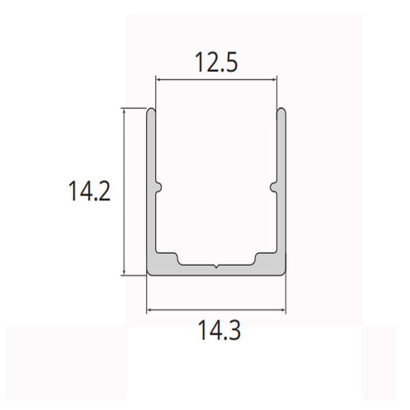 JS-JAS Aluminium Mounting Channel for Flexible Linear Profiles CH-ALS-1212