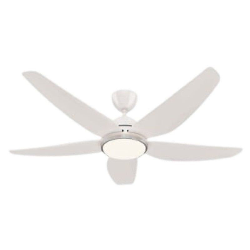 JS-LXR - LUX-V0088-We High Speed Modern Designer Fans with Light White Finish 5 ABS Blades White Finish Size 1200mm 5 Years Warranty BLDC Motor