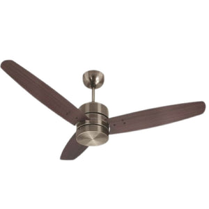 JS-LXR - LUX-V0090-As High Speed Modern Designer Fans Antique Brass Finish 3 Metal Blades Dark Oak Finish Size 1200mm 5 Years Warranty AC Motor