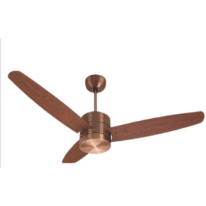 JS-LXR - LUX-V0091-Ar High Speed Modern Designer Fans Antique Copper Finish 3 Metal Blades Rosewood Finish Size 1200mm 5 Years Warranty AC Motor