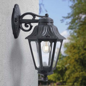 Fumangali BISSO ANNA Classic Decorative Outdoor Wall Light E27 Black/White Made in Italy