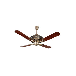 JS-LXR - LUX-HS3013-As High Speed Modern Designer Fans Antique Brass Finish 4 Metal Blades Walnut Finish Size 1200mm 5 Years Warranty AC Motor