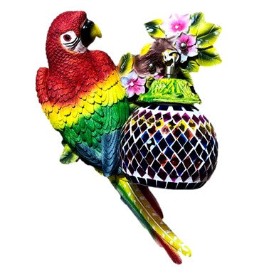 JS-LBR Multicolour Antique Parrot No. 1 With Crystal Glass Novelty Wall Lights