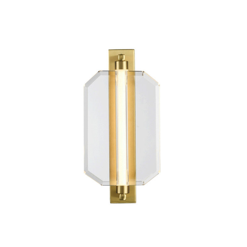 JS-SCH MAVRIK WALL LAMP BRASS+ CLEAR CRYSTAL Wall Light